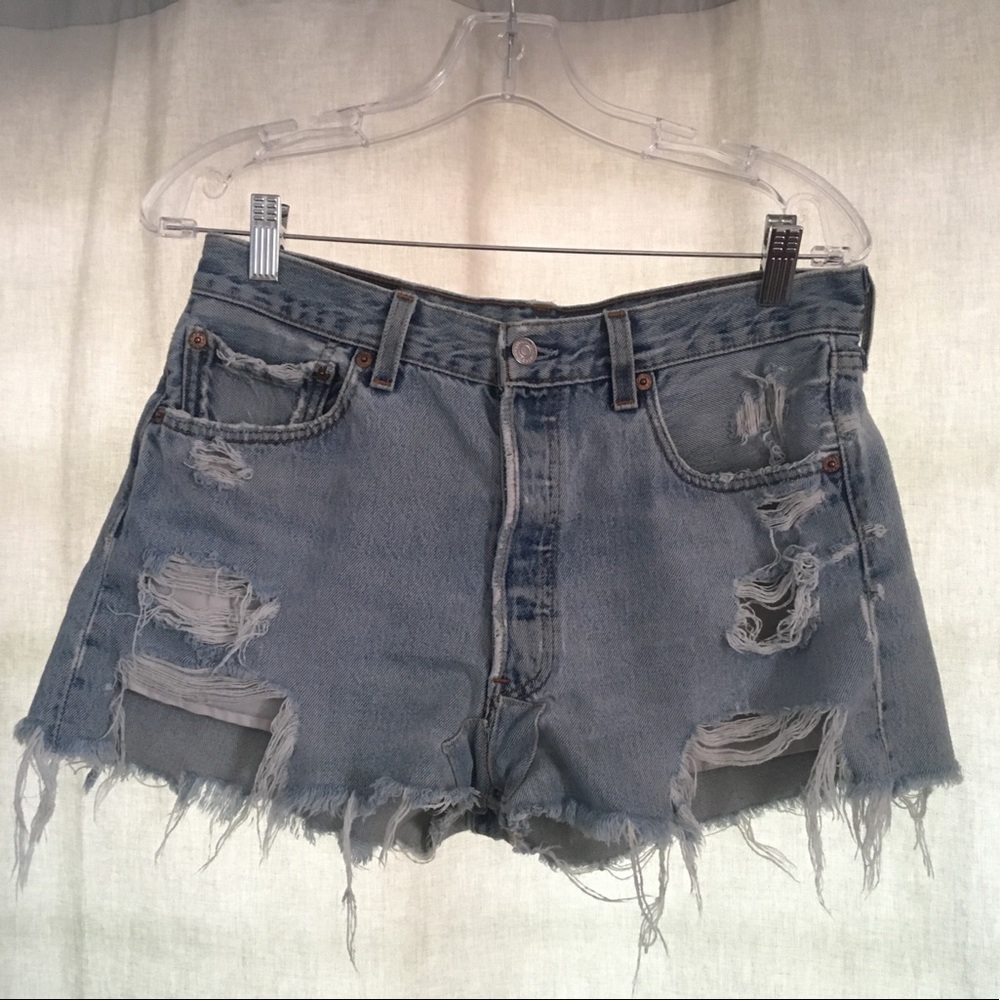 Real Vintage Levi’s 501 distressed cut off shorts